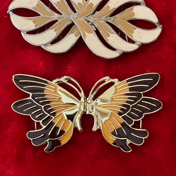 Lot of 3 Vintage Interlocking Belt Buckles Butterflies and Design - Picture 3 of 15